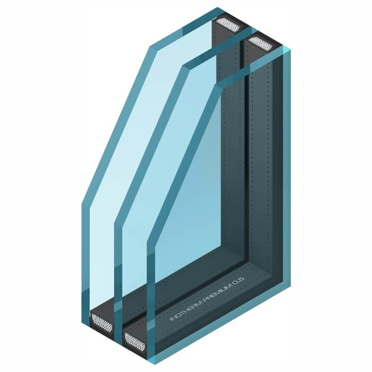 Ornamentglas Ganzglas-Querschnitt